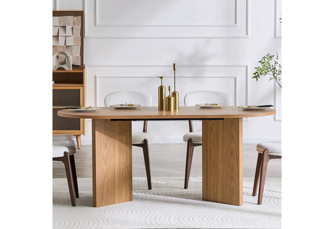 i@home Esstisch Oval Beige Landhausstil für 4-6 Personen - Bild 2