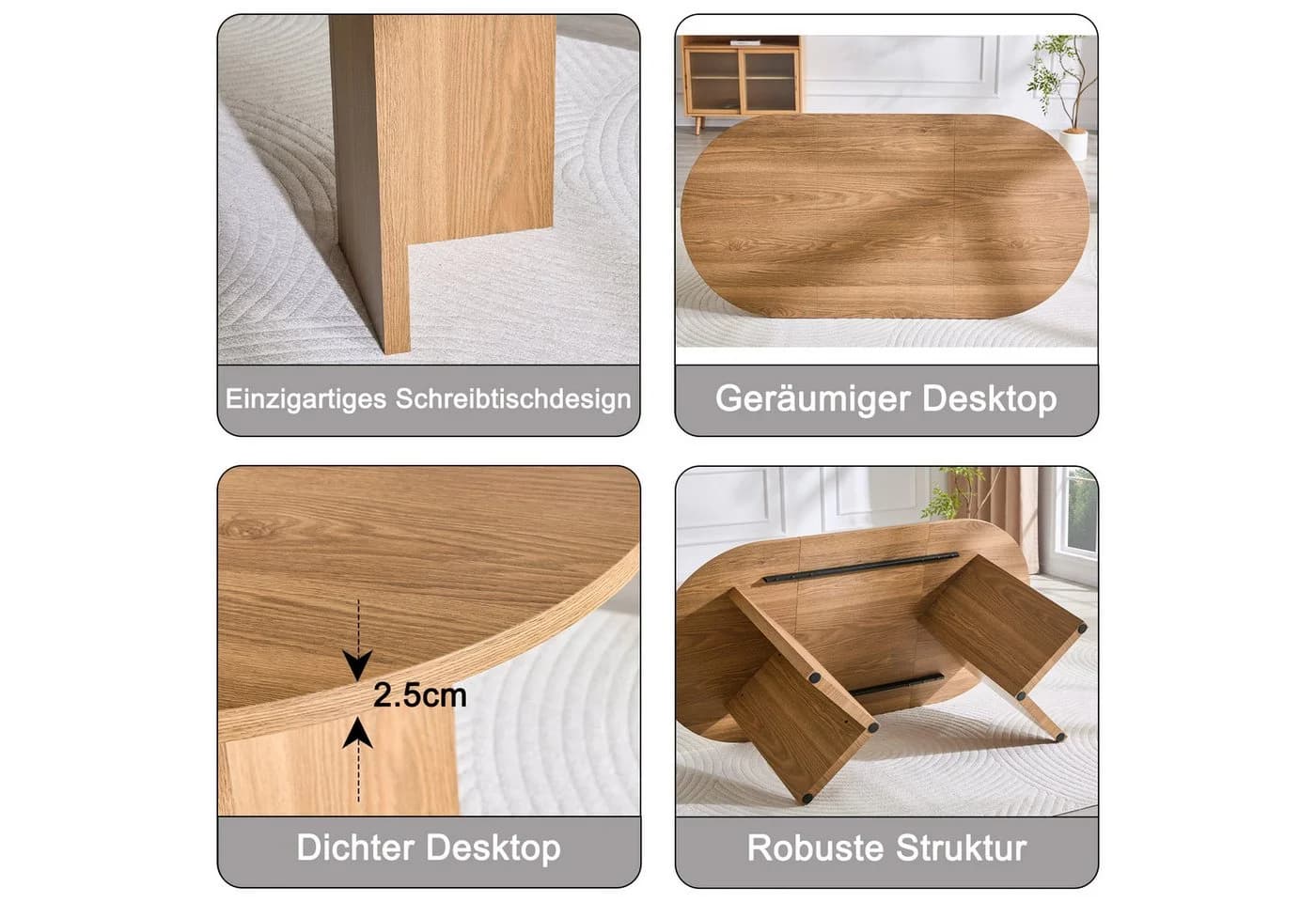i@home Esstisch Oval Beige Landhausstil für 4-6 Personen - Bild 4