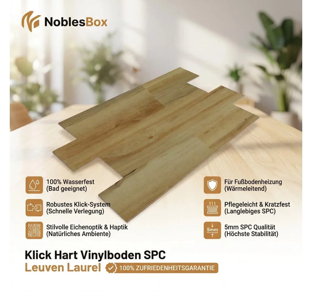 NoblesBox Designboden Klick Vinyl SPC Leuven Laurel Beige - Bild 5