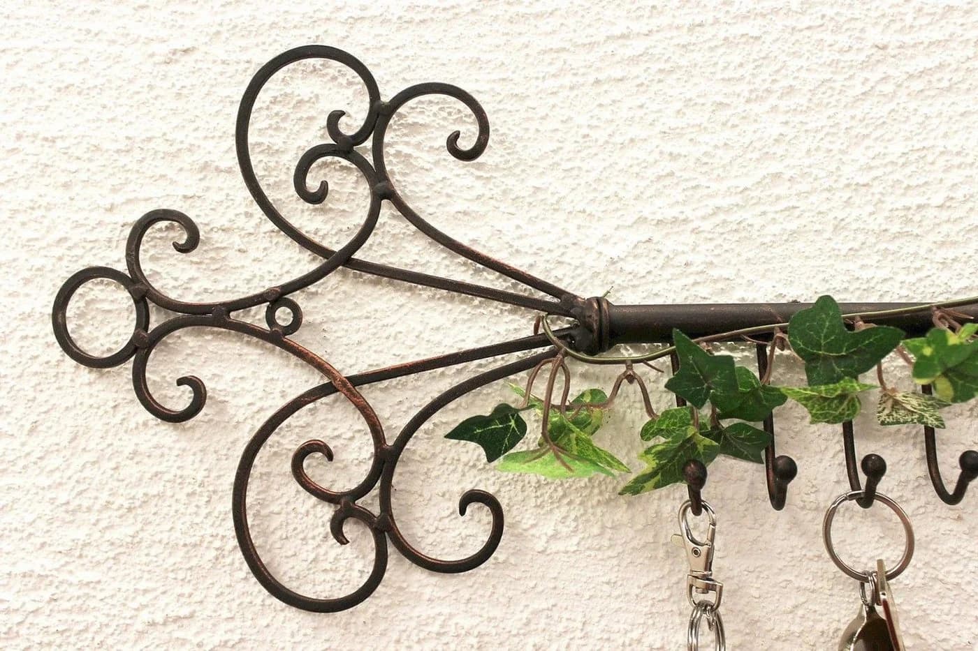 DanDiBo Schlüsselbrett Hakenleiste 10 Haken Patina Braun - Bild 4