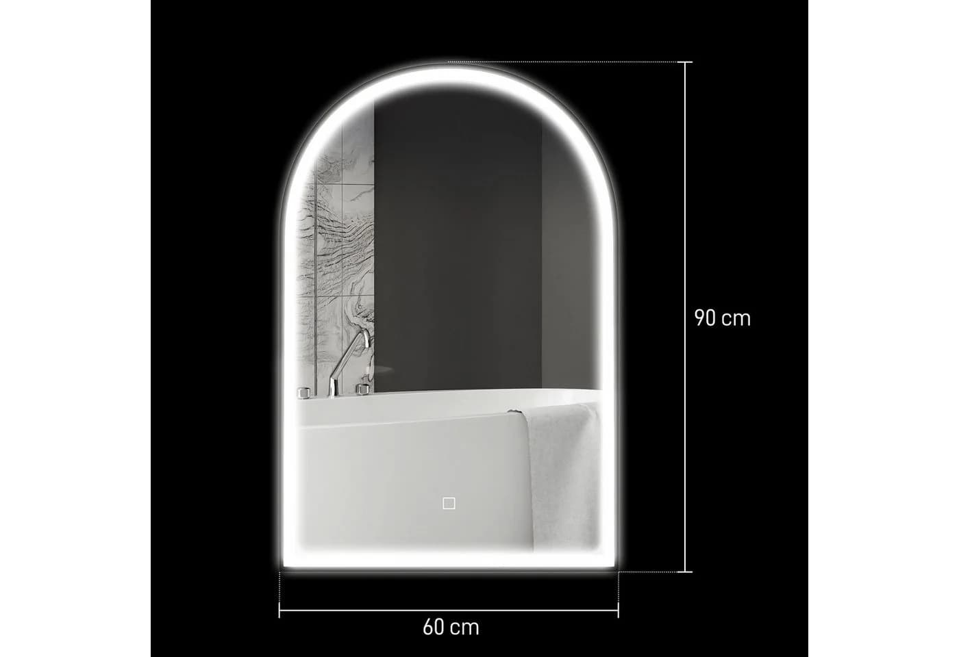 BAYMATE LED Badspiegel 90x60 cm mit Antibeschlag & Touch-Schalter - Bild 5
