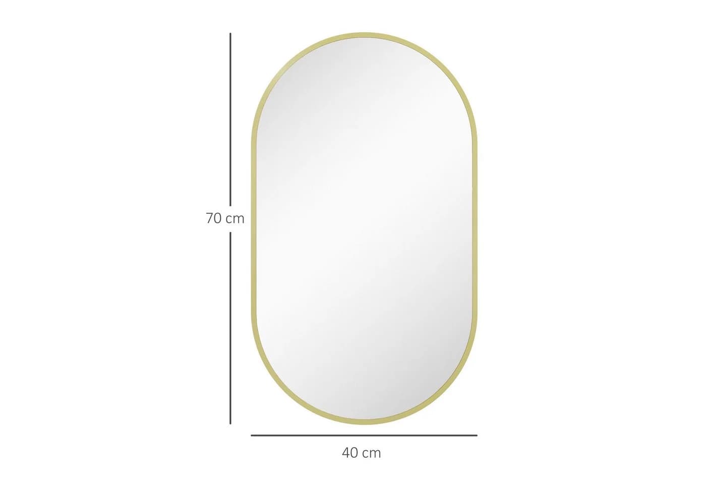 BAYMATE Ovaler Wandspiegel Gold Aluminium Rahmen - Bild 5