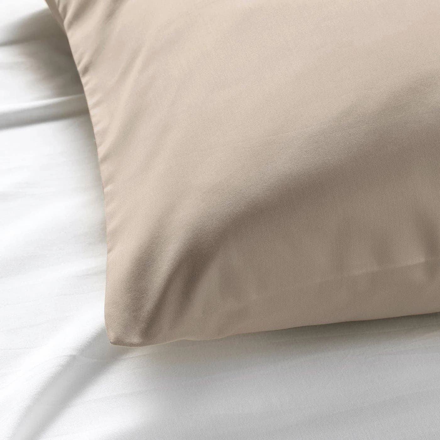 IKEA NATTJASMIN Kopfkissenbezug Hellbeige Satingewebe