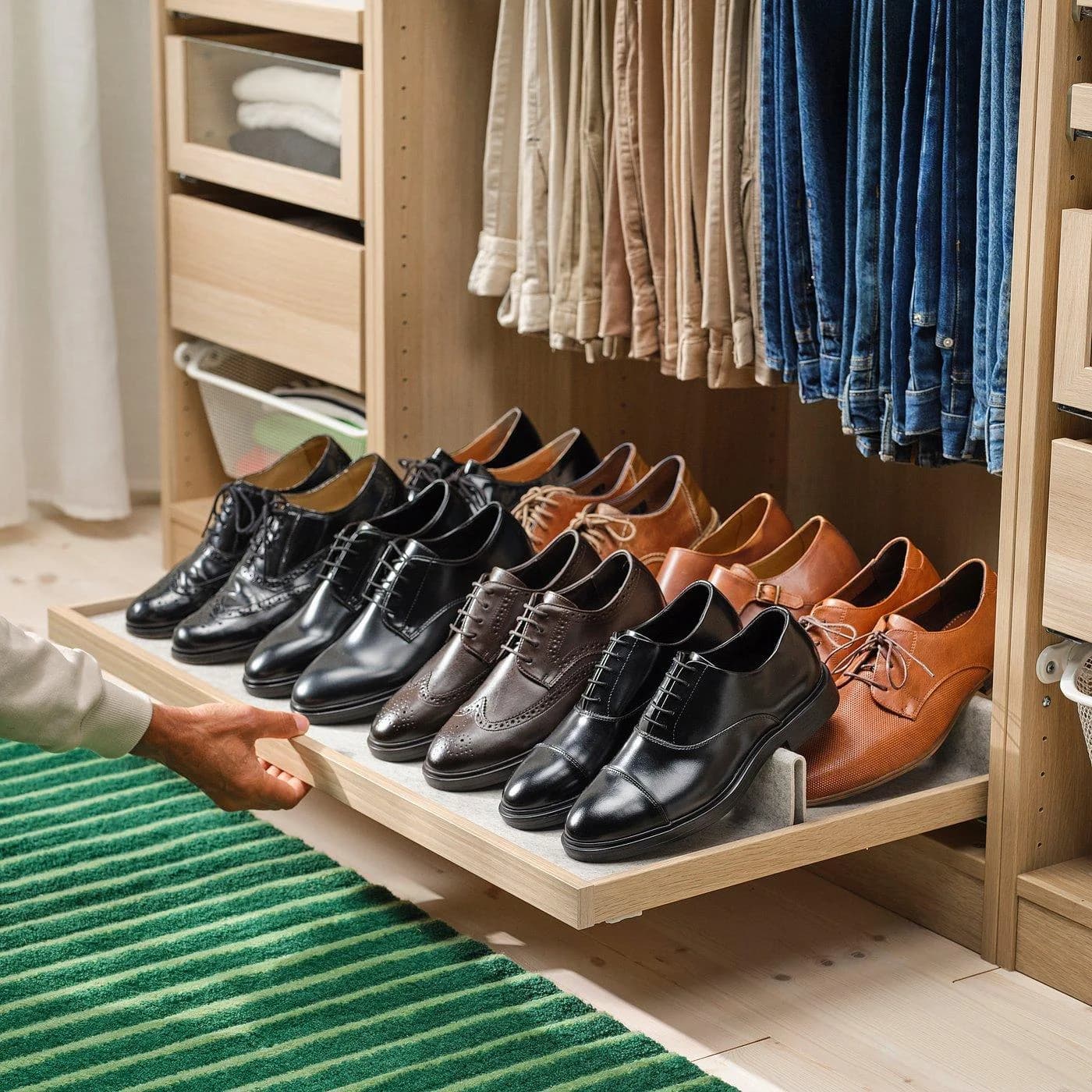 IKEA KOMPLEMENT Ausziehboden mit Schuheinsatz Hellgrau