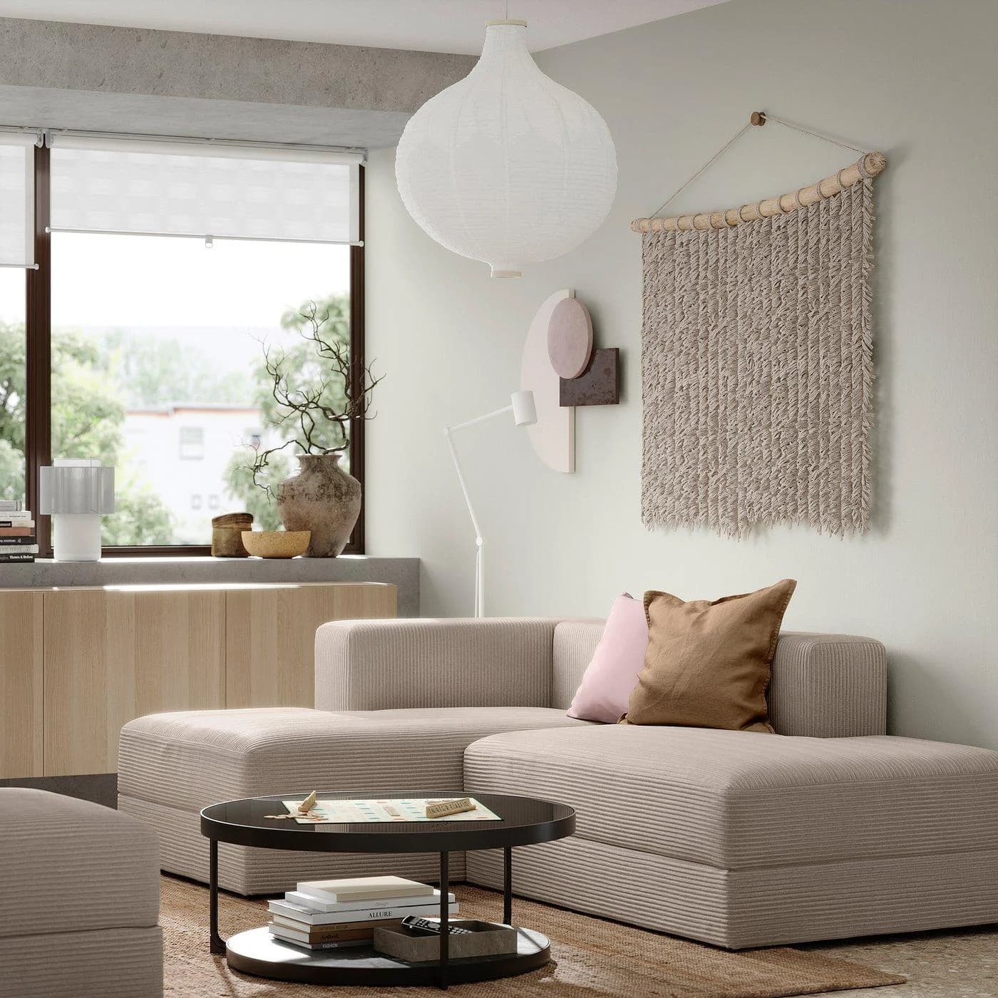 IKEA JÄTTEBO Récamierenelemente Beige/Grau Cord Stoffsessel