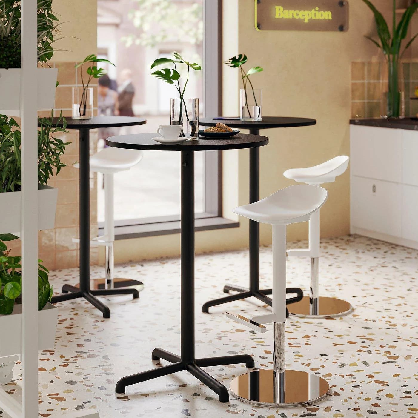 IKEA STENSELE Bartisch rund anthrazit