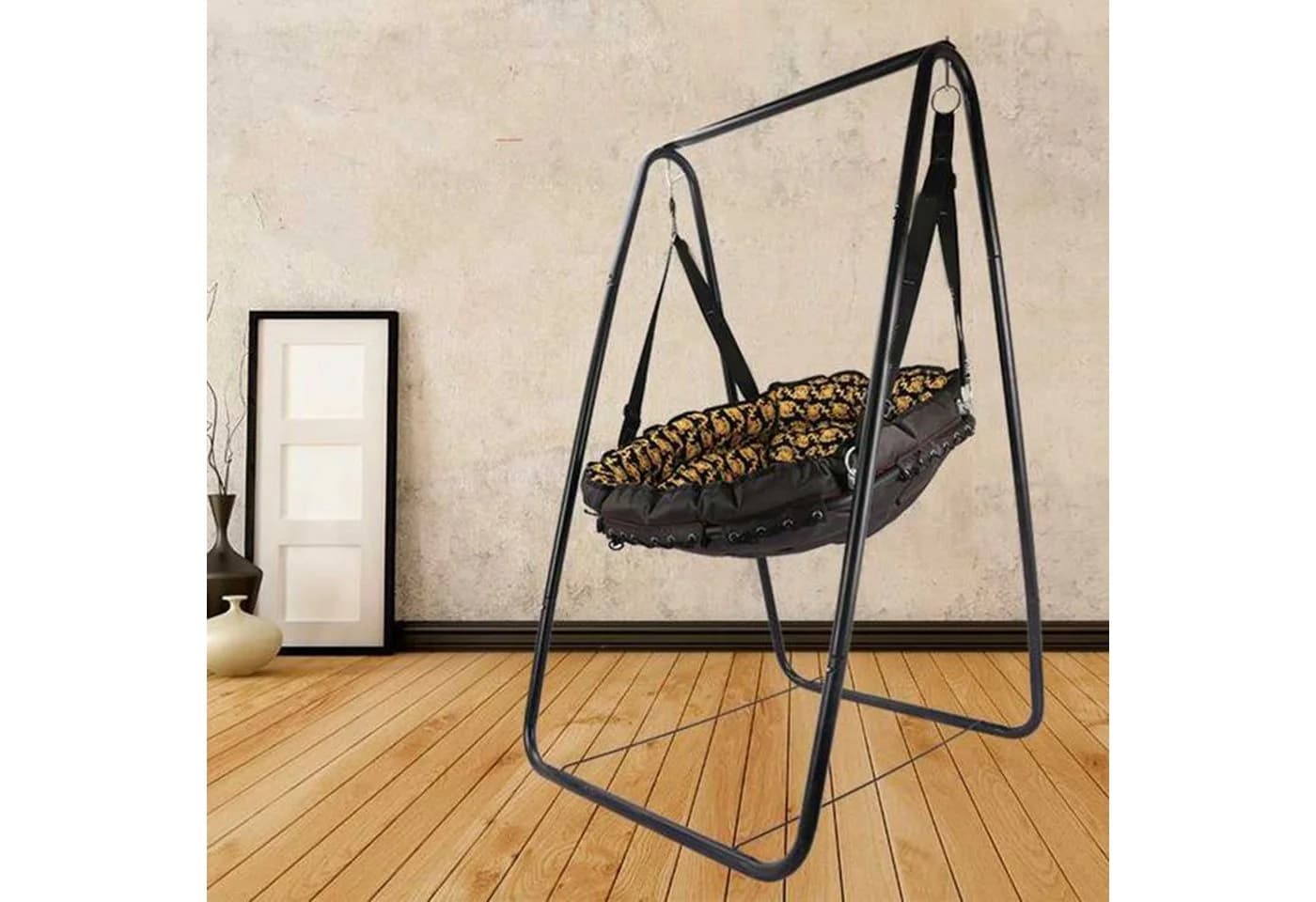 Rutaqian Schaukelgestell Balkon für Drinnen, Schaukel, Hängestuhlgestell, 90x85x145 cm - Bild 4