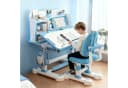 Rutaqian Kinderschreibtisch-Set Höhenverstellbar Blau Ergonomisch Bild 2