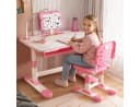 Rutaqian Kinderschreibtisch höhenverstellbar mit Stuhl Rosa Bild 2