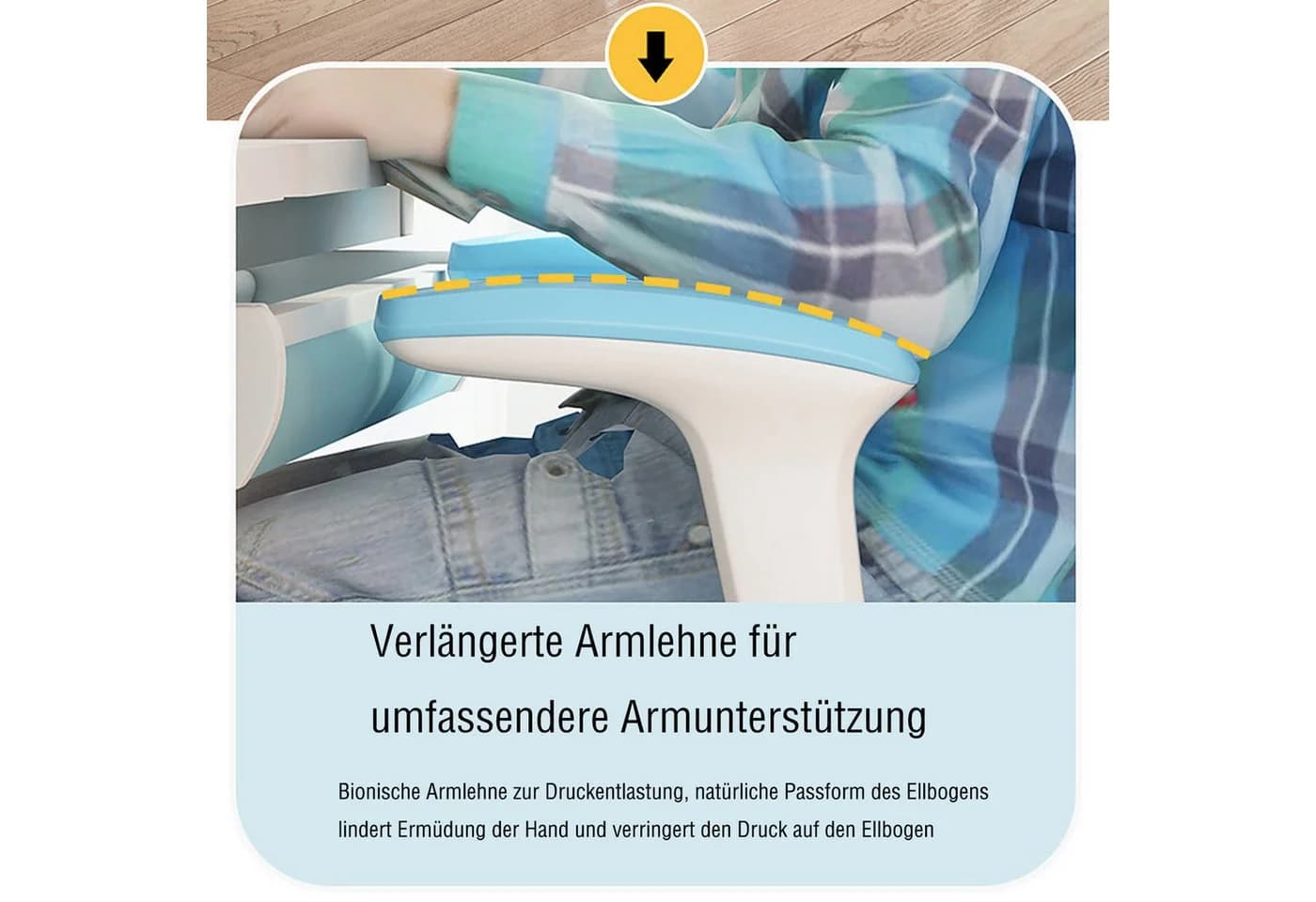 Rutaqian Schreibtischstuhl Kinderschreibtischstuhl, 360° Drehbarer Drehstuhl, Höhenverstellbarer Kinder Computerstuhl - Bild 5