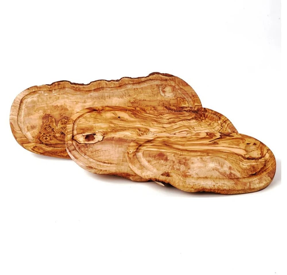 dasOlivenholzbrett Servierbrett aus Olivenholz im Naturschnitt mit Saftrille - Bild 5