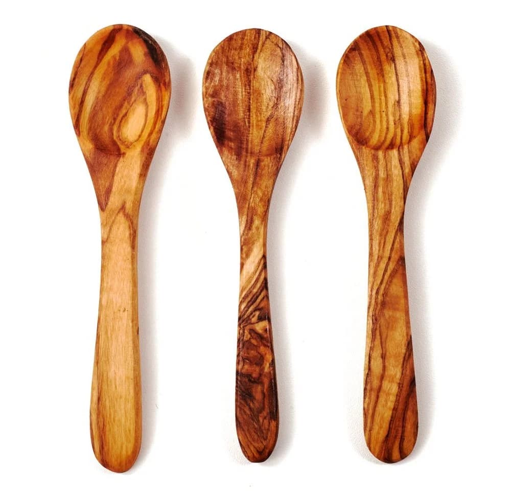 dasOlivenholzbrett Servierlöffel 3er Set aus Olivenholz Braun