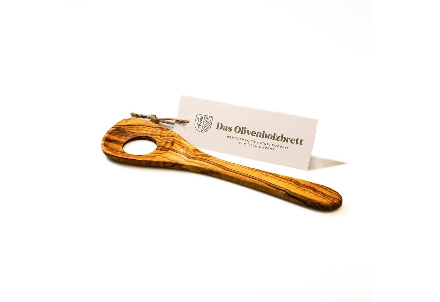 dasOlivenholzbrett Risottolöffel aus Olivenholz mit Loch - Bild 2