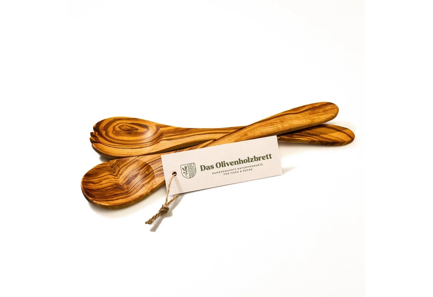 dasOlivenholzbrett Salatbesteck aus Olivenholz klassisch 2-tlg. Braun