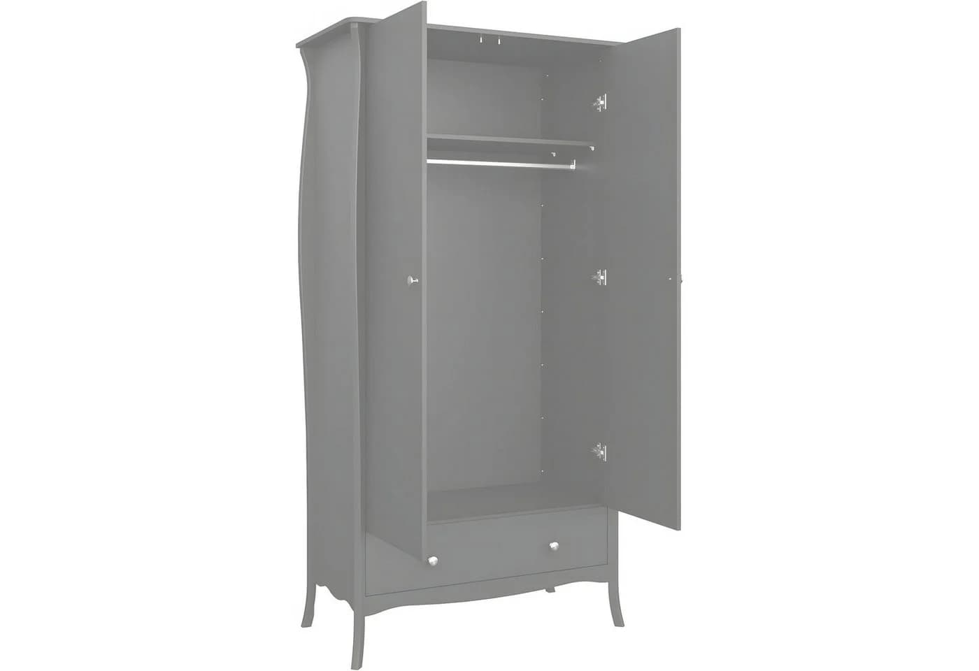 ebuy24 Kleiderschrank Simon 1 Schublade 2 Türen Grau - Bild 3