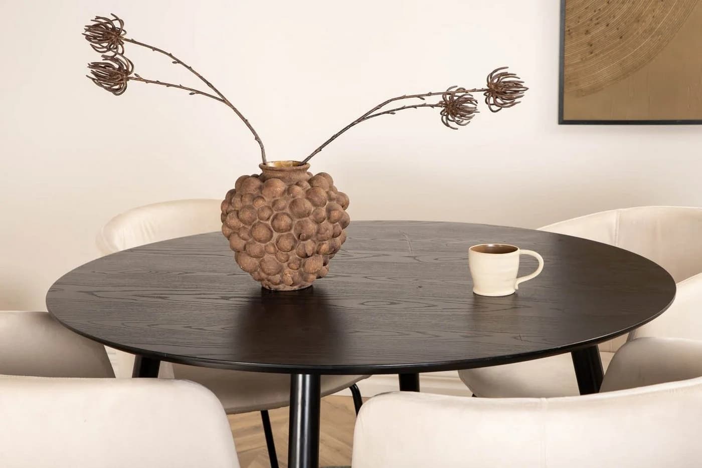 ebuy24 Essgruppe DippØ115BLBL Schwarz/Beige 5-tlg.