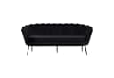 ebuy24 Sofa Nice 3 Personen Velour Schwarz Modern Bild 2