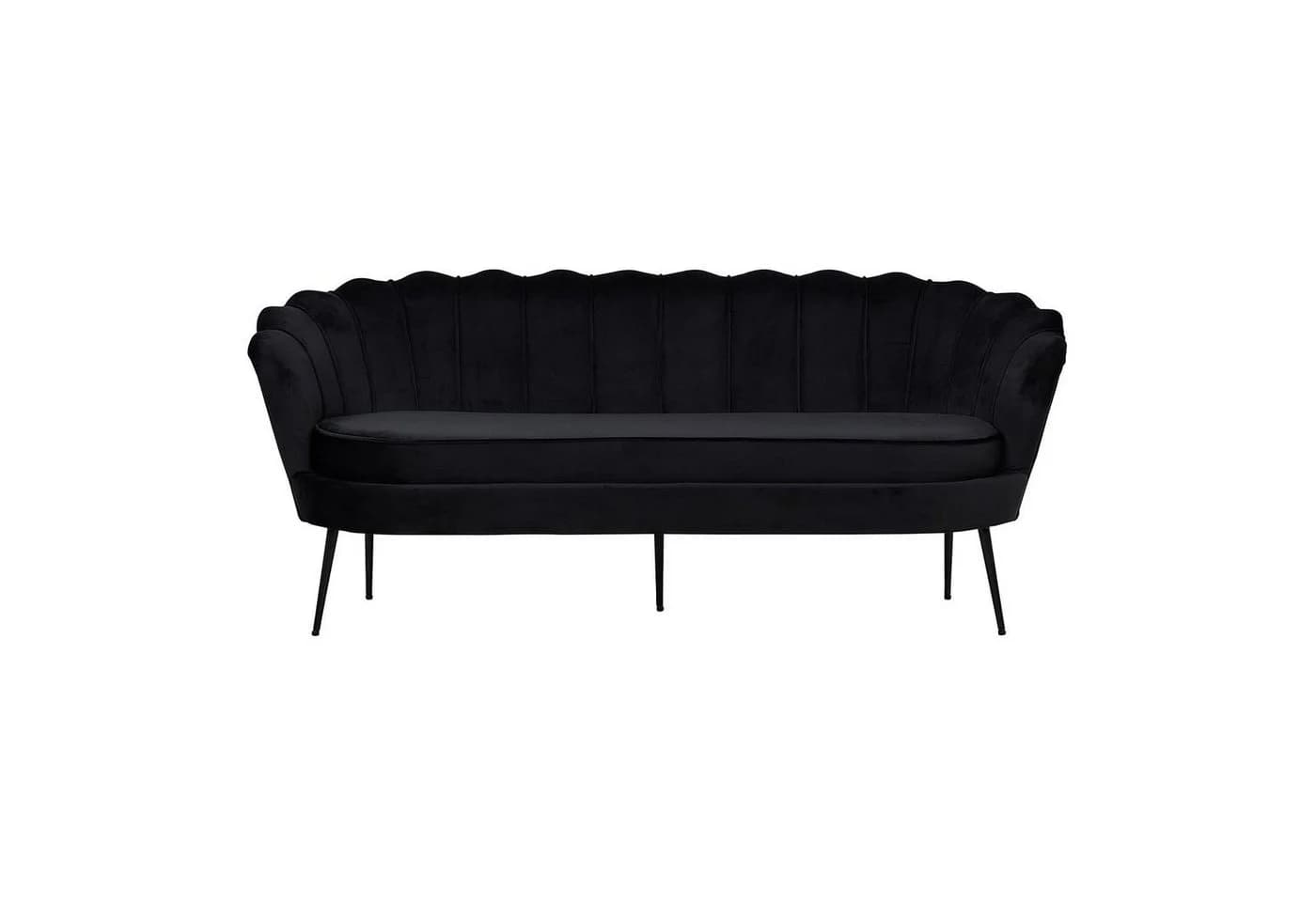 ebuy24 Sofa Nice 3 Personen Velour Schwarz Modern - Bild 2