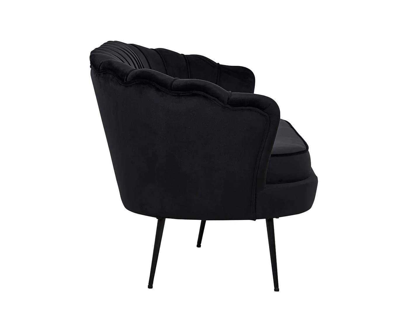 ebuy24 Sofa Nice 3 Personen Velour Schwarz Modern - Bild 4