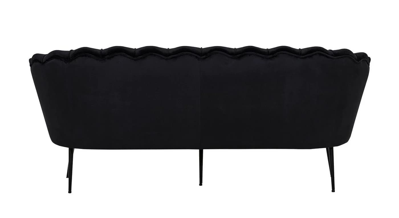 ebuy24 Sofa Nice 3 Personen Velour Schwarz Modern - Bild 5