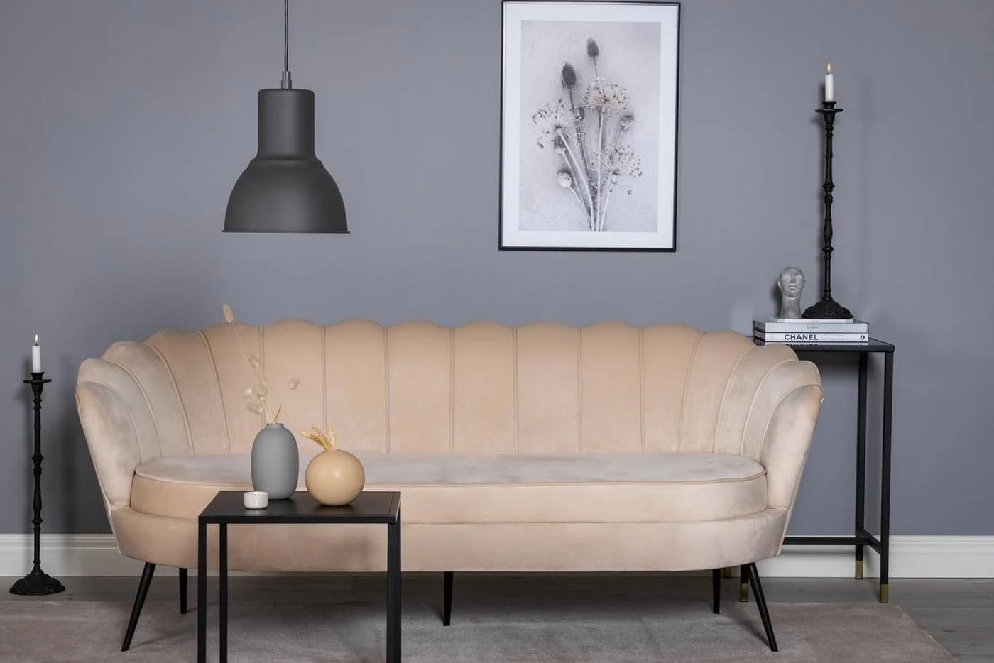 ebuy24 Sofa Nice Sofa 3 Personen velour beige - Bild 3