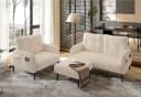 LVHOM Sofa Polstergarnitur 3-tlg. Beige Cord mit Hocker Bild 2