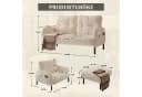 LVHOM Sofa Polstergarnitur 3-tlg. Beige Cord mit Hocker Bild 3