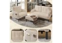 LVHOM Sofa Polstergarnitur 3-tlg. Beige Cord mit Hocker Bild 5
