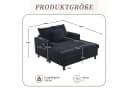 LVHOM Polsterliege XXL Relaxsessel mit LED-Licht & Ladestation Schwarz Bild 3