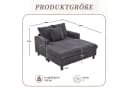 LVHOM Polsterliege XXL Relaxsessel Grau mit LED-Licht & Ladestation Bild 3
