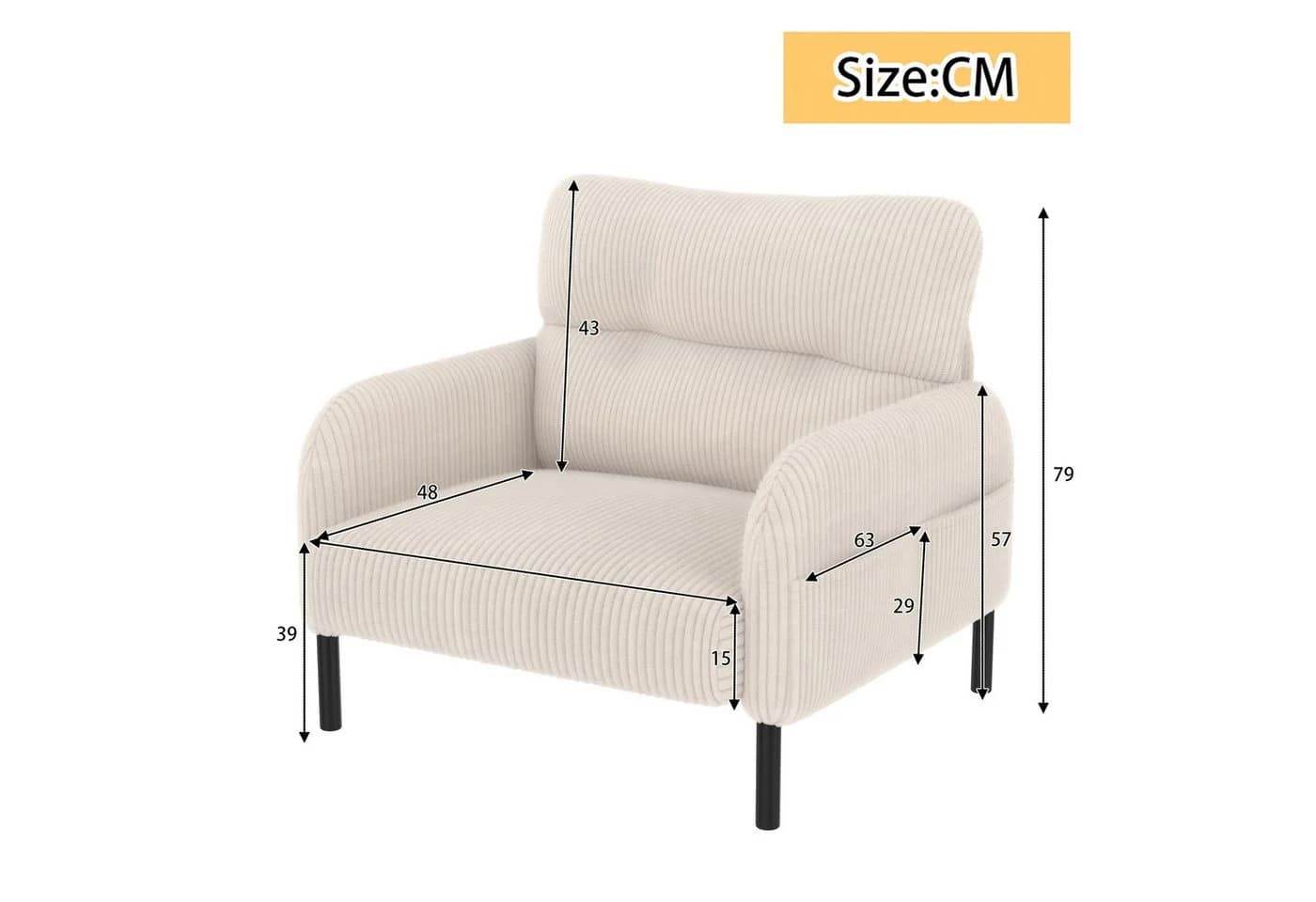 LVHOM Sofa Polstergarnitur, Sicher, Komfortabel & Multifunktional für Familien, Sessel, Modular Kombinierbar - Bild 3