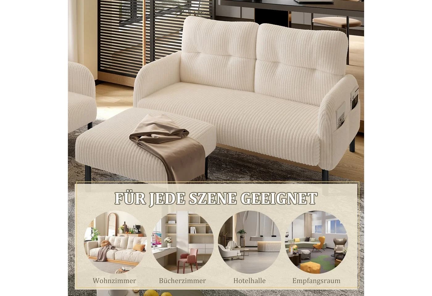 LVHOM Sofa Polstergarnitur, Sicher, Komfortabel & Multifunktional für Familien, Sessel, Modular Kombinierbar - Bild 5