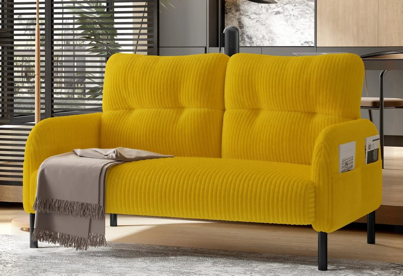 LVHOM Sofa Polstergarnitur Gelb Modular mit Seitentaschen - Bild 2
