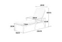 LVHOM Verstellbare Aluminium-Gartenliege mit Kissen Grau Bild 3