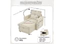 LVHOM Relaxsessel Chaiselongue Beige mit Stauraum & Handyhalter Bild 3