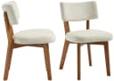 LVHOM Esszimmerstuhl 2er-Set Massivholz Eiche Beige Sackleinen Bild 1