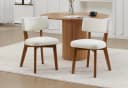 LVHOM Esszimmerstuhl 2er-Set Massivholz Eiche Beige Sackleinen Bild 2