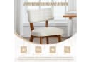 LVHOM Esszimmerstuhl 2er-Set Massivholz Eiche Beige Sackleinen Bild 4