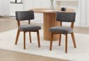 LVHOM Esszimmerstuhl Massivholz Leinenstoff 2er-Set Mid-Century Bild 2