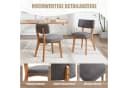 LVHOM Esszimmerstuhl Massivholz Leinenstoff 2er-Set Mid-Century Bild 5