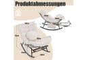 LVHOM Schaukelstuhl mit ausziehbarer Fußstütze, gepolstertem Kissen, Metallgestell, ergonomisches Design Bild 3