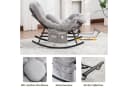 LVHOM Schaukelstuhl mit ausziehbarer Fußstütze, gepolstertem Kissen, Metallgestell, Monddesign, Seitentaschen, ergonomisch Bild 4