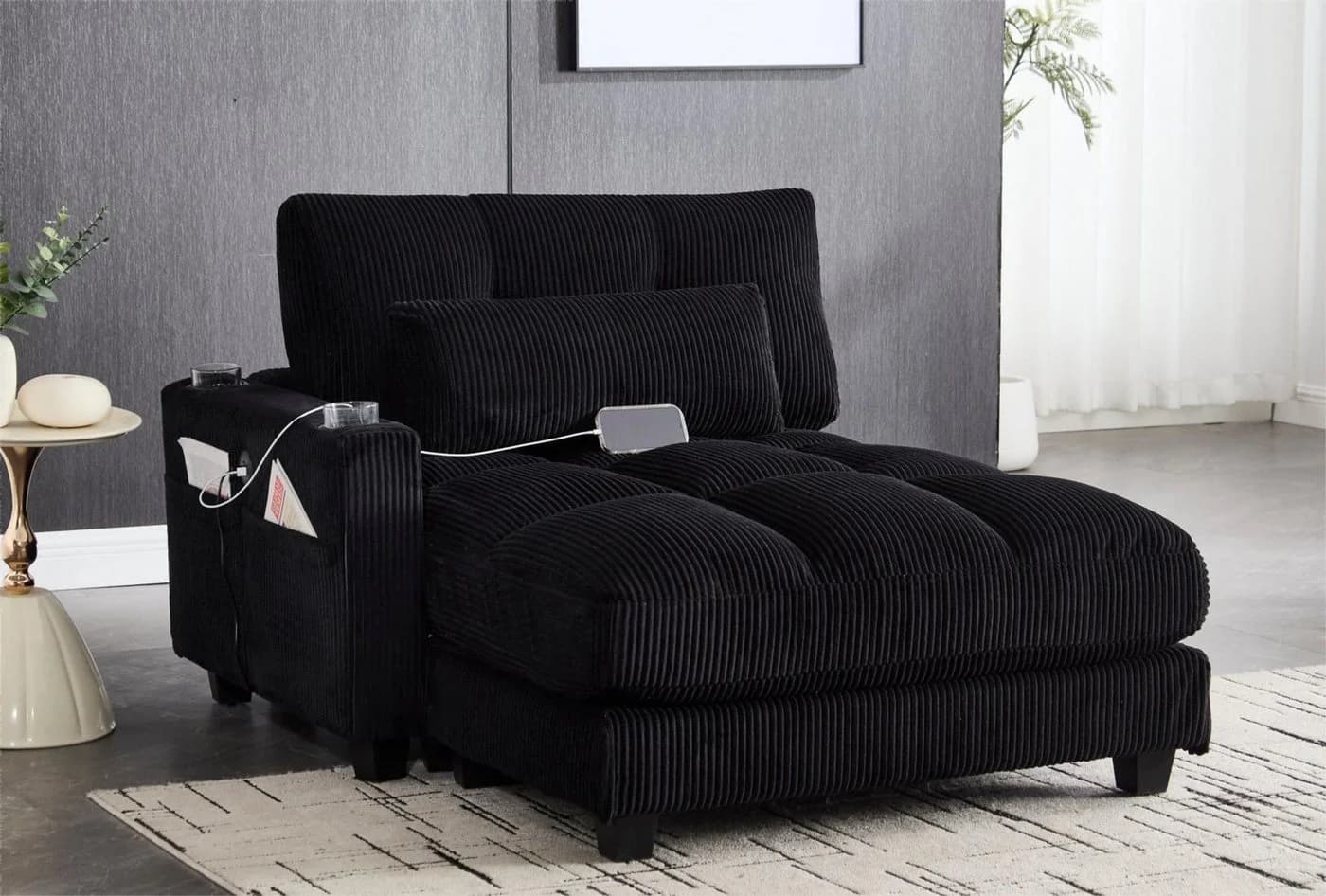 LVHOM Polsterliege Ottomane USB-Ladeanschlüsse - Bild 2