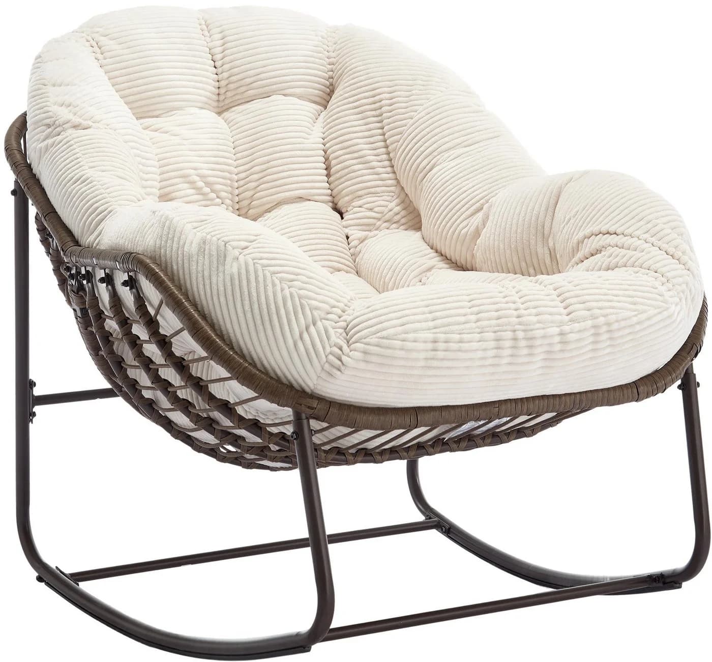 LVHOM Schaukelstuhl Rattan Stahlrahmen - Bild 2