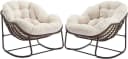 LVHOM Schaukelstuhl Rattan Stahlrahmen Lounge Sessel Bild 2