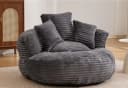 LVHOM Sitzsack 108x108x52cm Chenille Premium Sofa mit 3 extra Kopfkissen Bild 2