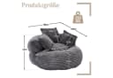 LVHOM Sitzsack 108x108x52cm Chenille Premium Sofa mit 3 extra Kopfkissen Bild 3