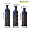 LVHOM Dekovase Bodenvase, Tischvase, 3 tlg. Geometrisches Metall-Vasen-Set, Schwarz Bild 3