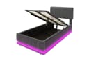 LVHOM Polsterbett 90x200 cm mit Bettkasten, LED & USB, Samt grau Bild 1
