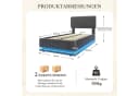 LVHOM Polsterbett 90x200 cm mit Bettkasten, LED & USB, Samt grau Bild 3